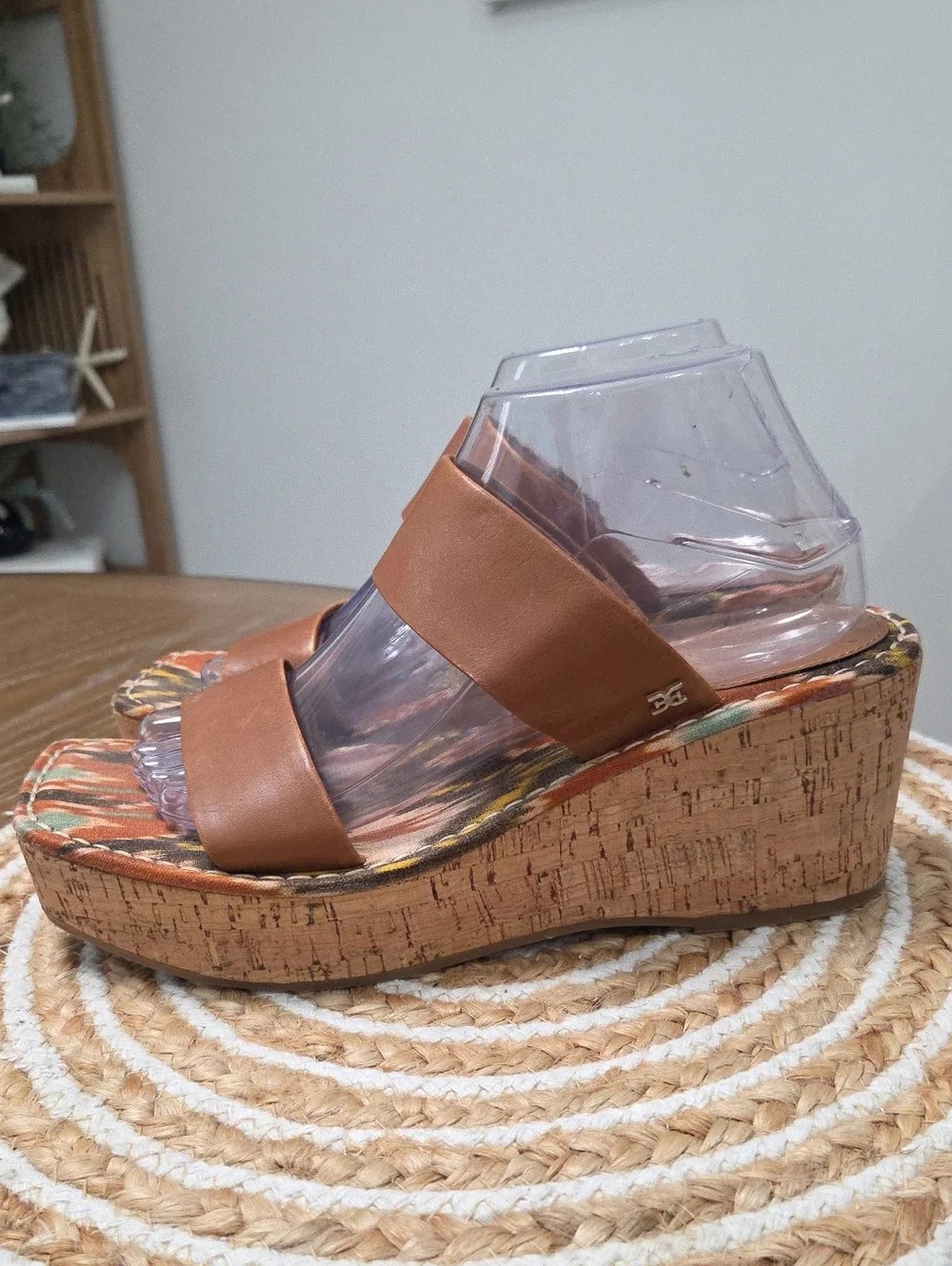 Sam Edelman Alissa Leather Platform Wedge Sandals Size 9